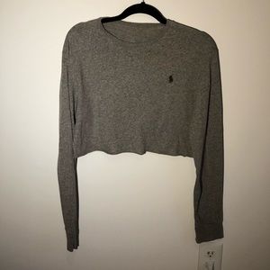 Ralph Lauren grey crop top